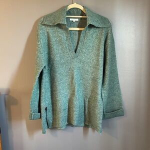 Z Supply seafoam V-Neck knit tunic oversized sweater * sz SM